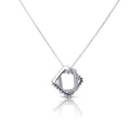 Diamonfire Interlinked Pave and Plain Square Necklace