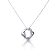 Diamonfire Interlinked Pave and Plain Square Necklace