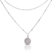 Diamonfire Layered Ball Chain Necklace with Pave Zirconia Pendant