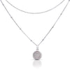 Diamonfire Layered Ball Chain Necklace with Pave Zirconia Pendant