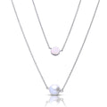 Diamonfire Double Chain Necklace with Shell Pearl