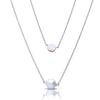 Diamonfire Double Chain Necklace with Shell Pearl