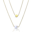 Diamonfire Double Chain Necklace with Shell Pearl