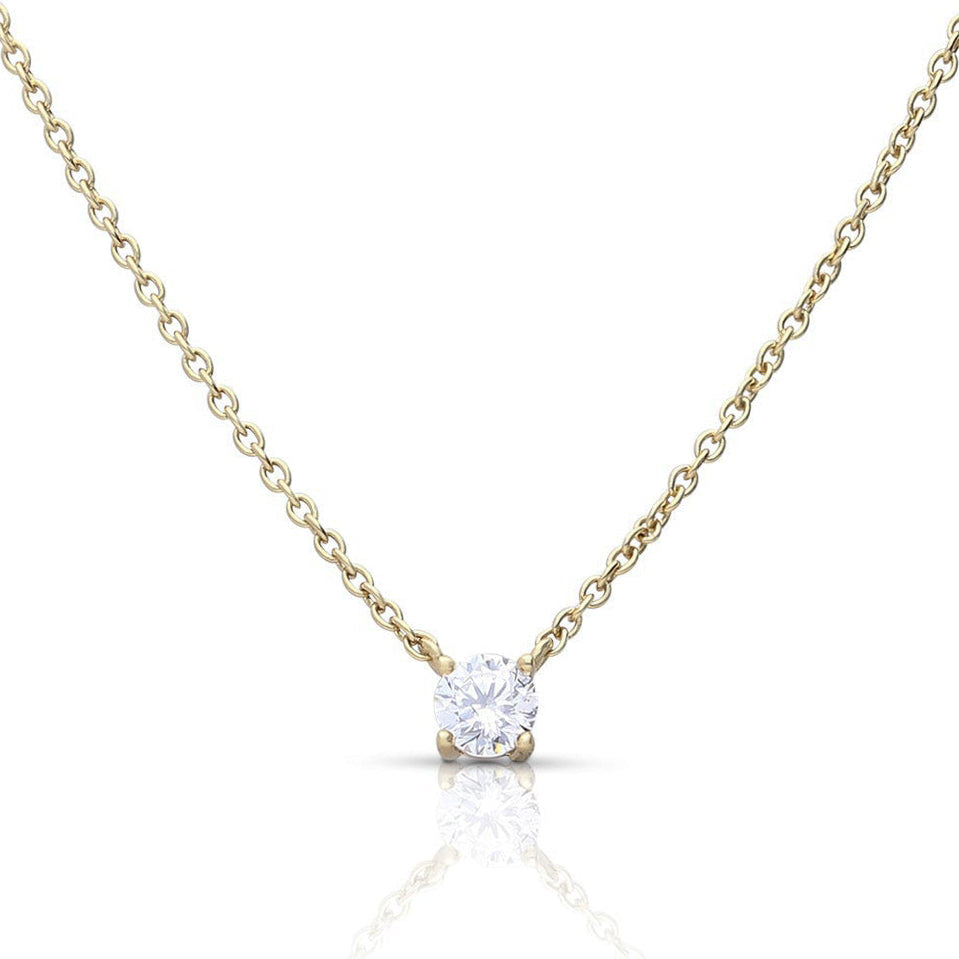 Diamonfire Solitär-Zirkonia-Halskette mit Krappenfassung