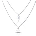 Diamonfire Star and Zirconia Double Chain Necklace