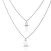 Diamonfire Star and Zirconia Double Chain Necklace