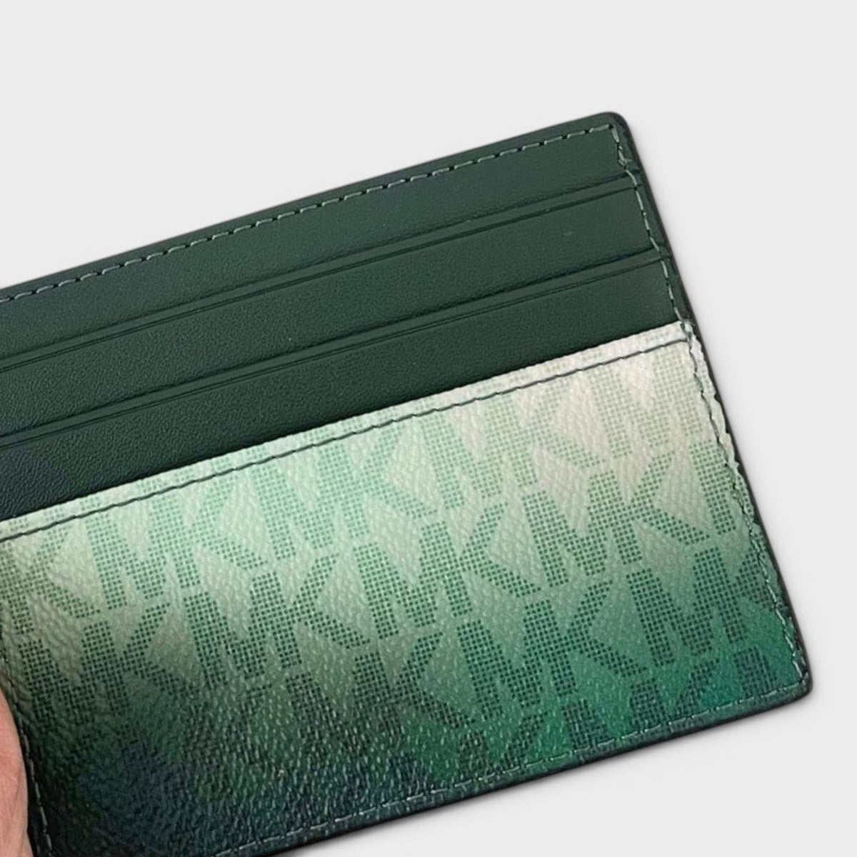 Logo Tall Card Case Cooper Moss Green Multi