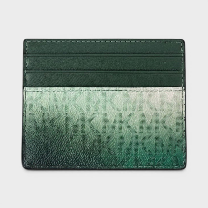 Logo Tall Card Case Cooper Moss Green Multi
