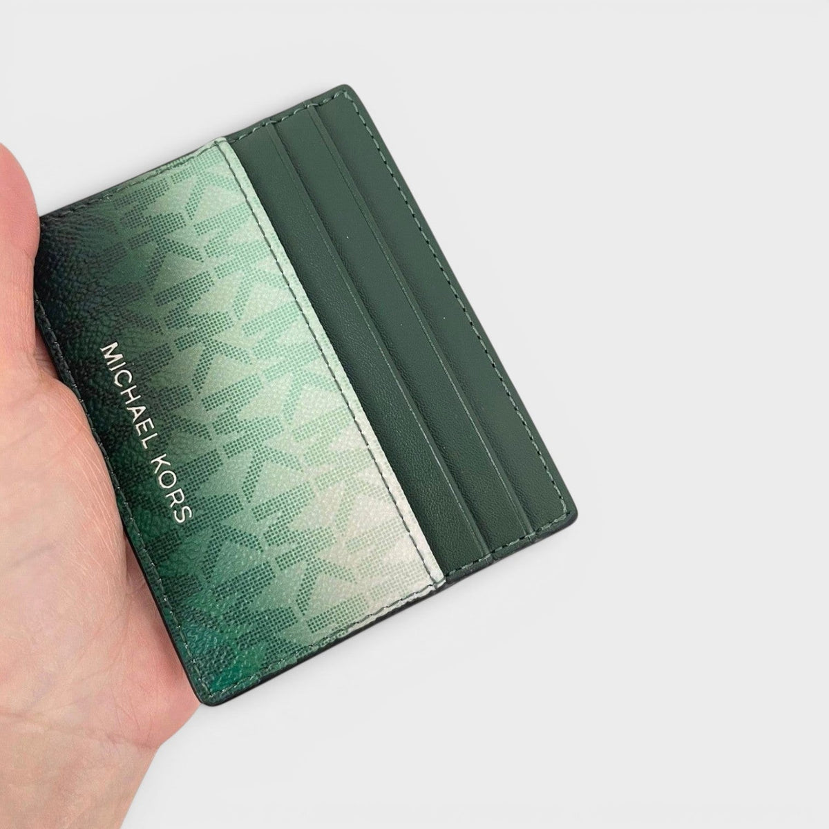 Logo Tall Card Case Cooper Moss Green Multi