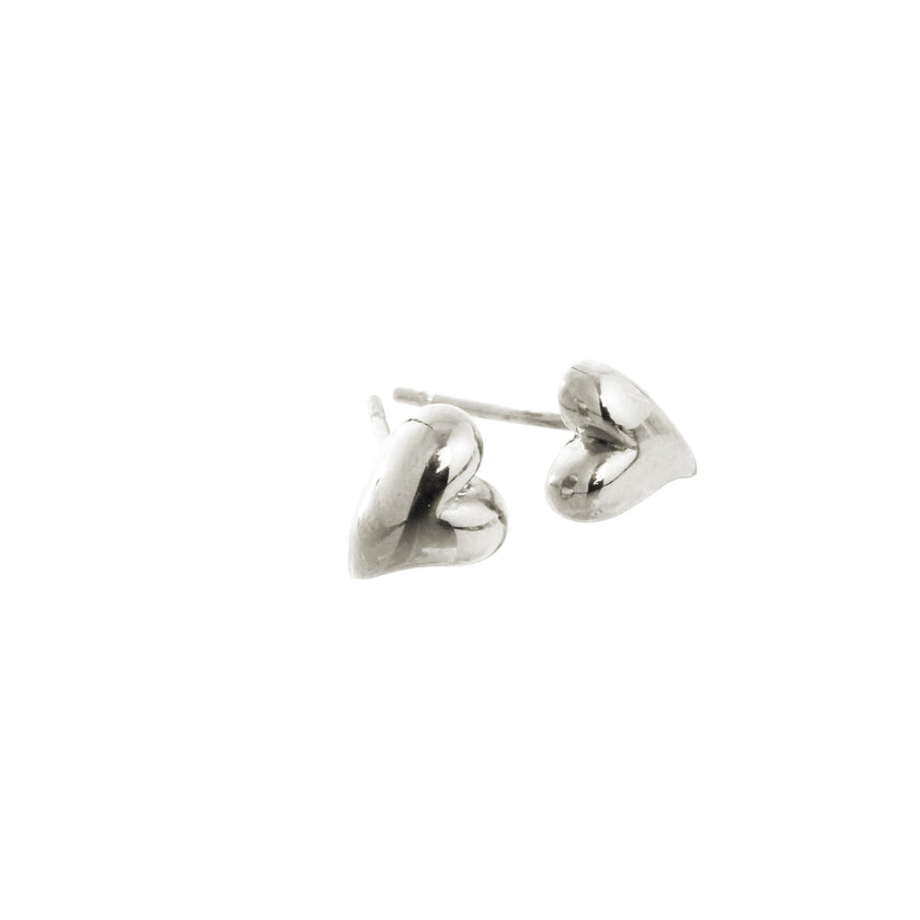Simply Heart Silver Stud Earrings