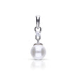 Diamonfire Shell Pearl and Zirconia Drop Pendant