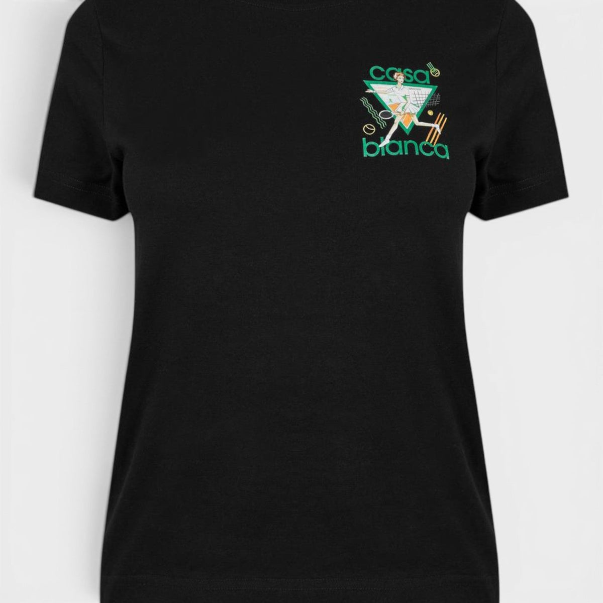 Tennis Printed Fitted T-Shirt Black