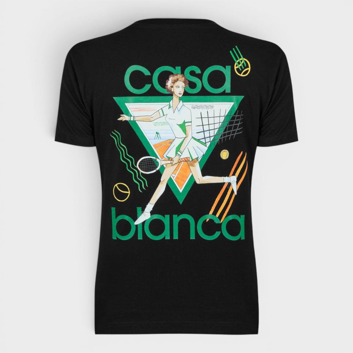 Tennis Printed Fitted T-Shirt Black
