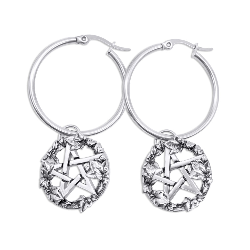 Green Witch Pentacle Hoops
