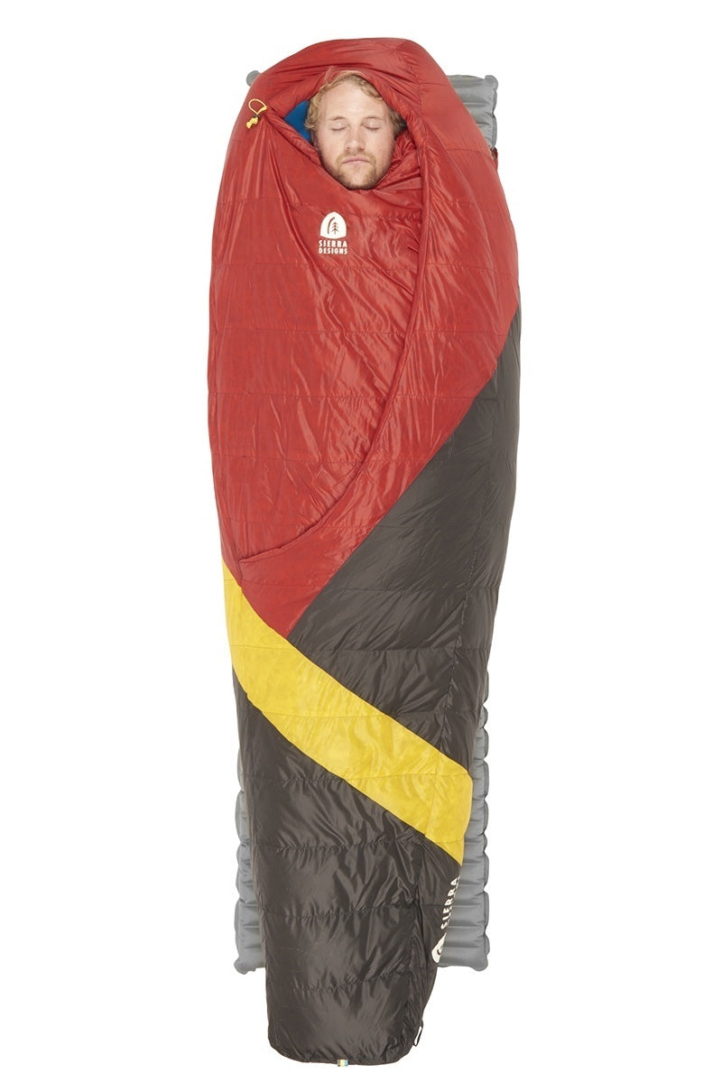 Sierra Designs Cloud 20°F (-7°C) 800-Fill DriDown Sleeping Bag - Long - Red/Yellow/Peat