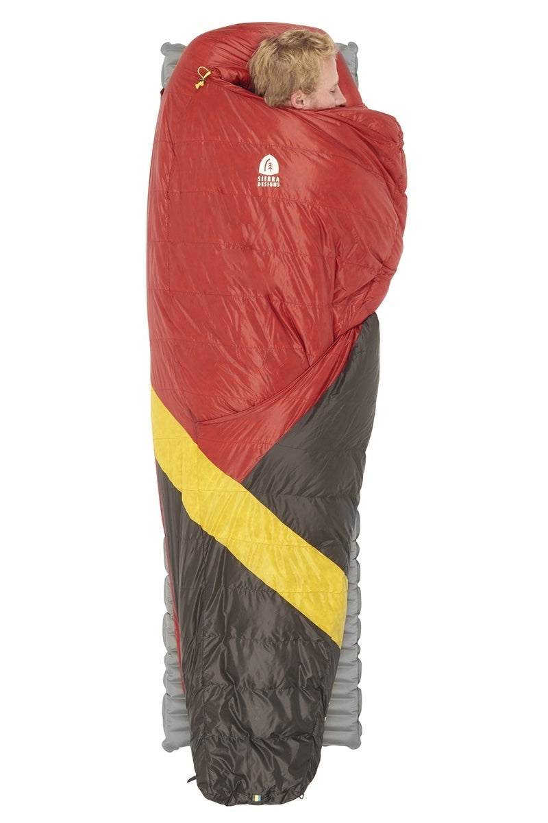 Sierra Designs Cloud 20°F (-7°C) 800-Fill DriDown Sleeping Bag - Long - Red/Yellow/Peat