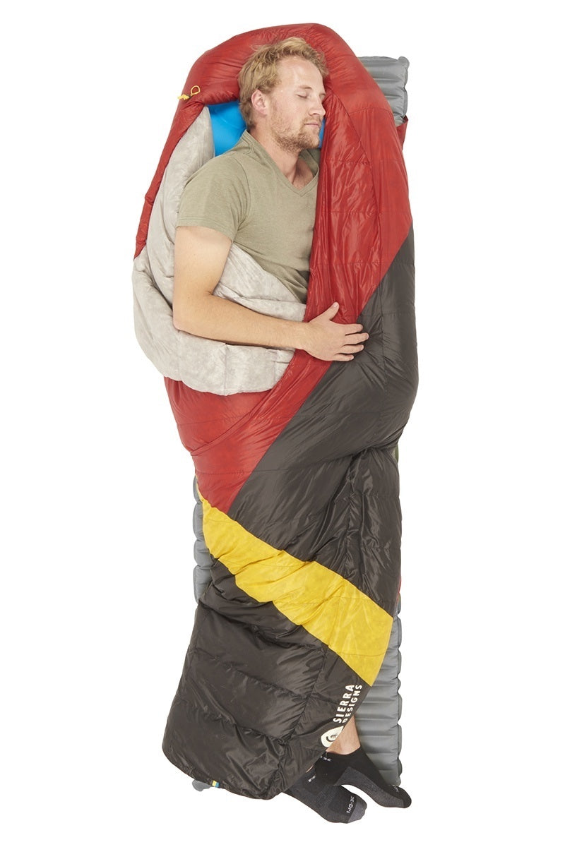 Sierra Designs Cloud 20°F (-7°C) 800-Fill DriDown Sleeping Bag - Regular - Red/Yellow/Peat
