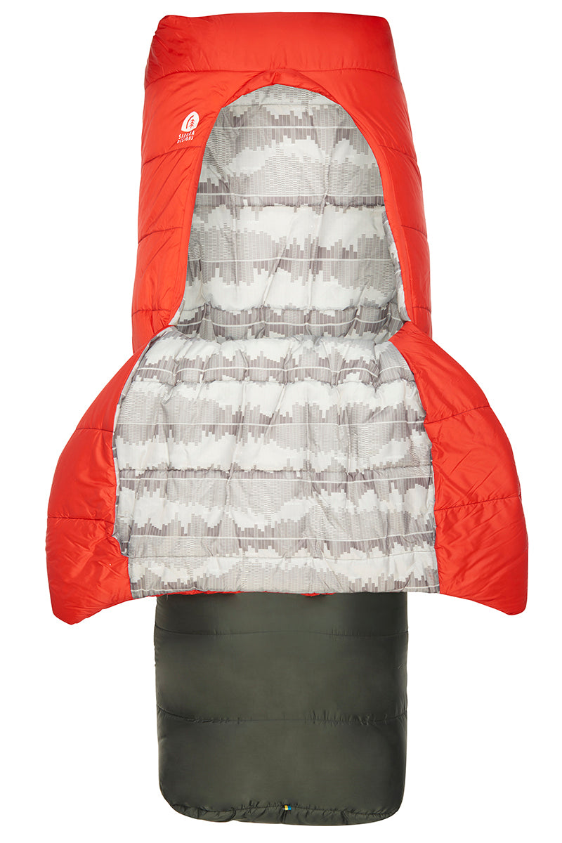 Sierra Designs Frontcountry Bed 20°F (-7°C) Synthetic Sleeping Bag - Regular - Red/Grey