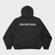 Logo Back Medium Fit Hoodie Black White