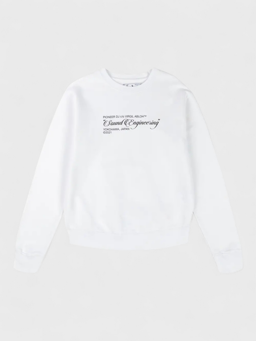 Off-White x Pioneer Sound Engineering Arrow Crewneck White