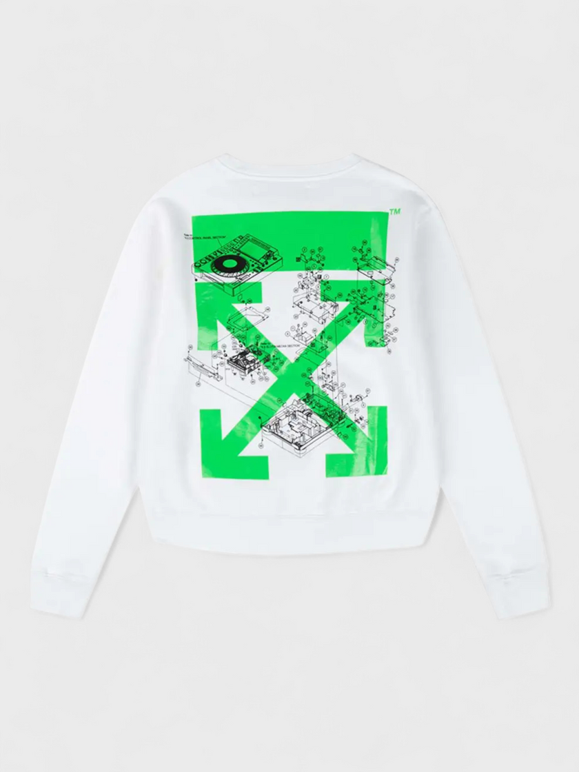 Off-White x Pioneer Sound Engineering Arrow Crewneck White