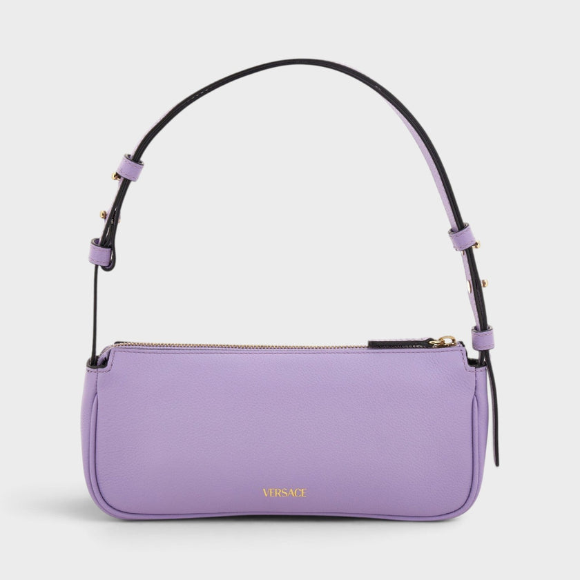 La Medusa Leather Handbag Lilac Gold