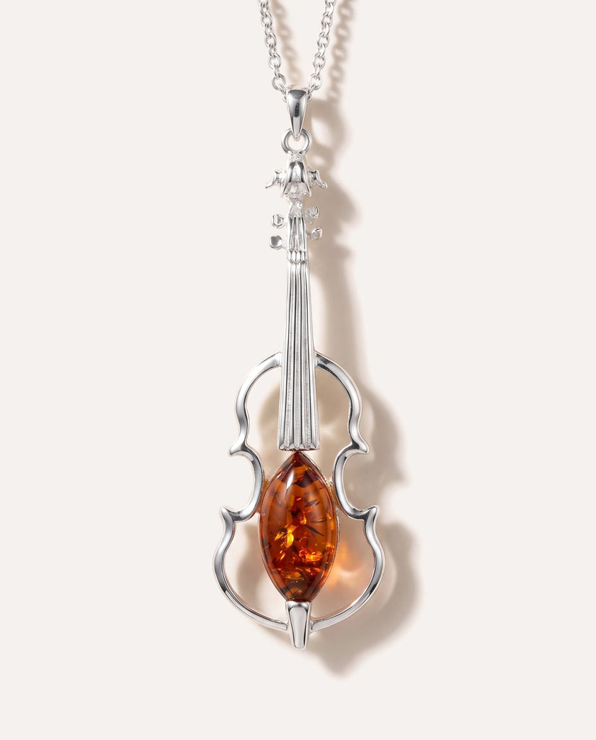 Amber Violin Pendant