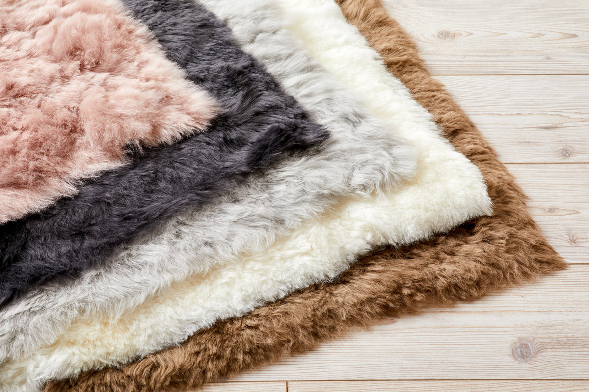 Pale grey shearling yin yoga mat