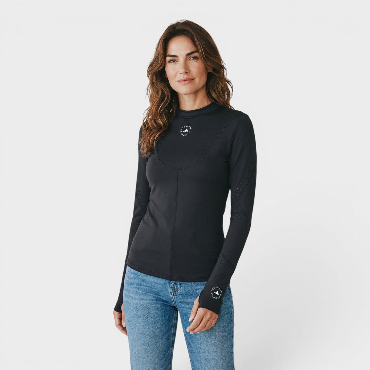Adidas Long Sleeved Logo Top Black White