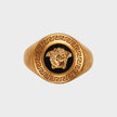 Medusa Enamel Signet Ring Gold