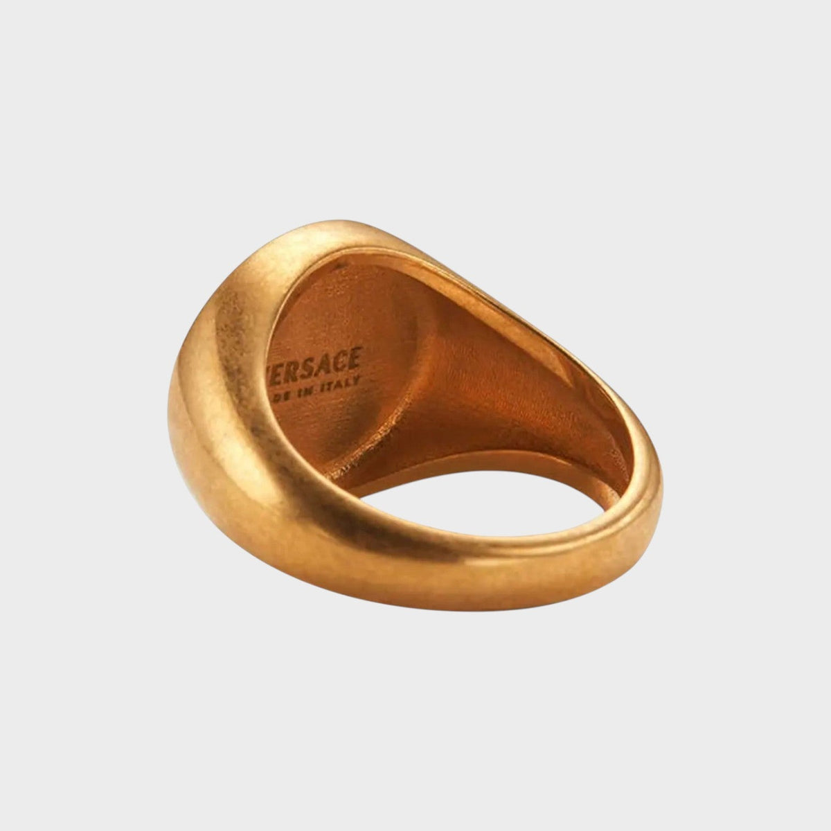 Medusa Enamel Signet Ring Gold