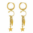 Orecchini a cerchio pendenti con ciondolo a stella Aelin Luxe placcati in oro 18k