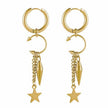 Orecchini a cerchio pendenti con ciondolo a stella Aelin Luxe placcati in oro 18k