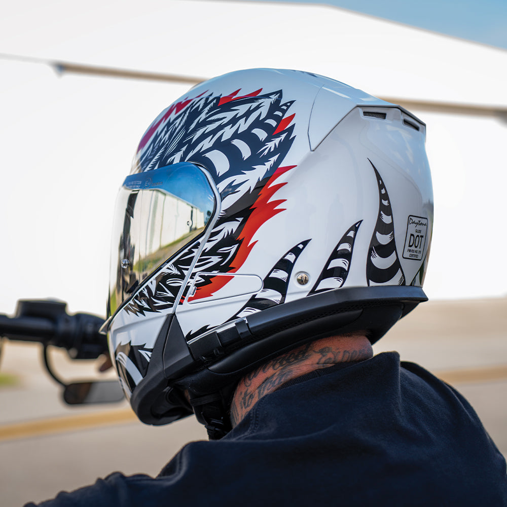 Daytona Glide Modular Motorcycle Helmet - DOT & ECE Approved, Bluetooth Ready, Dual Visor, Men/Women/Youth - W/ Phoenix
