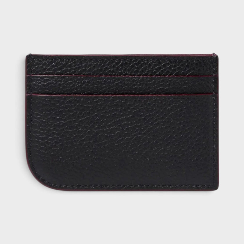Leather Logo Card Holder Black