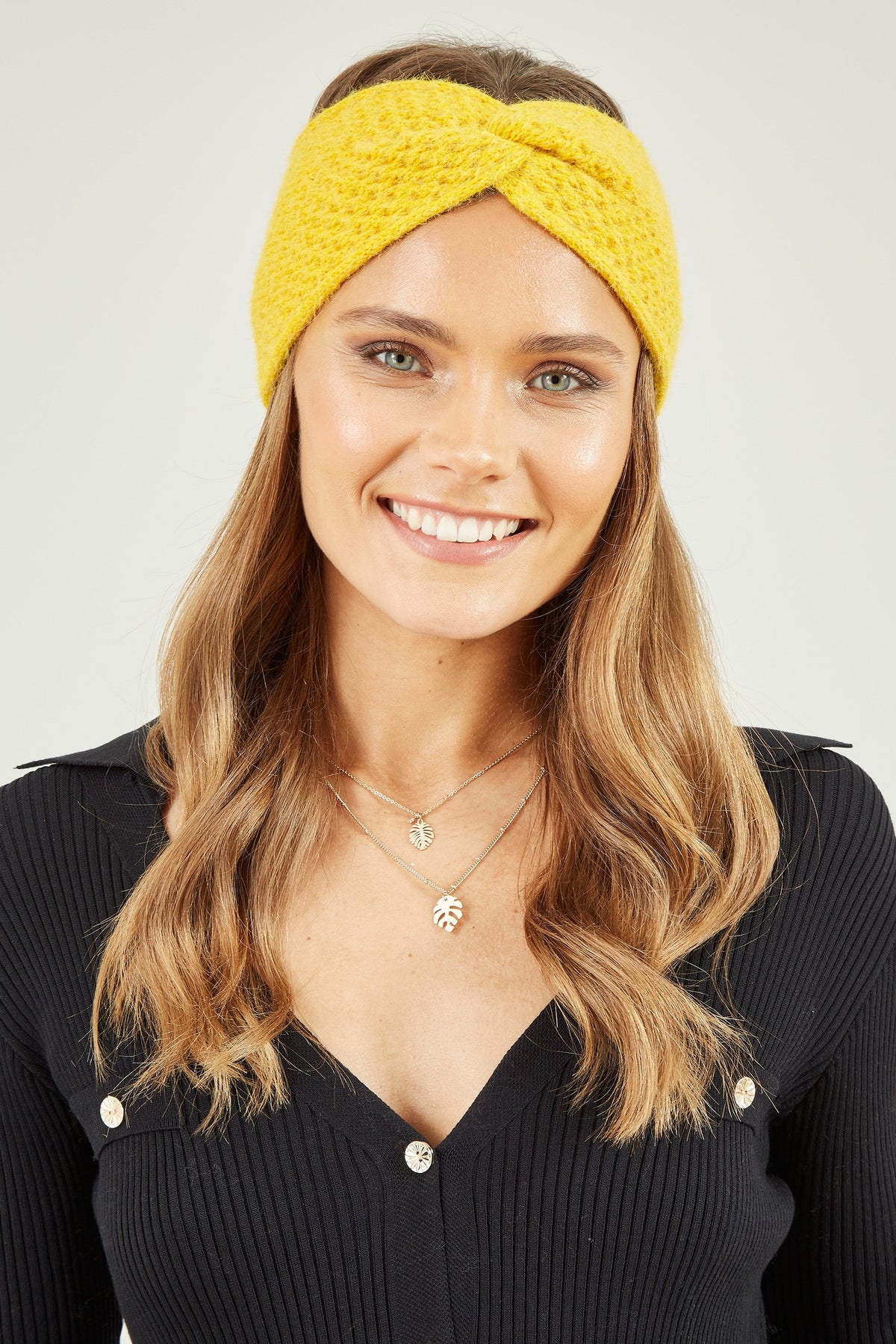Yumi Mustard Knitted Twist Knot Headband