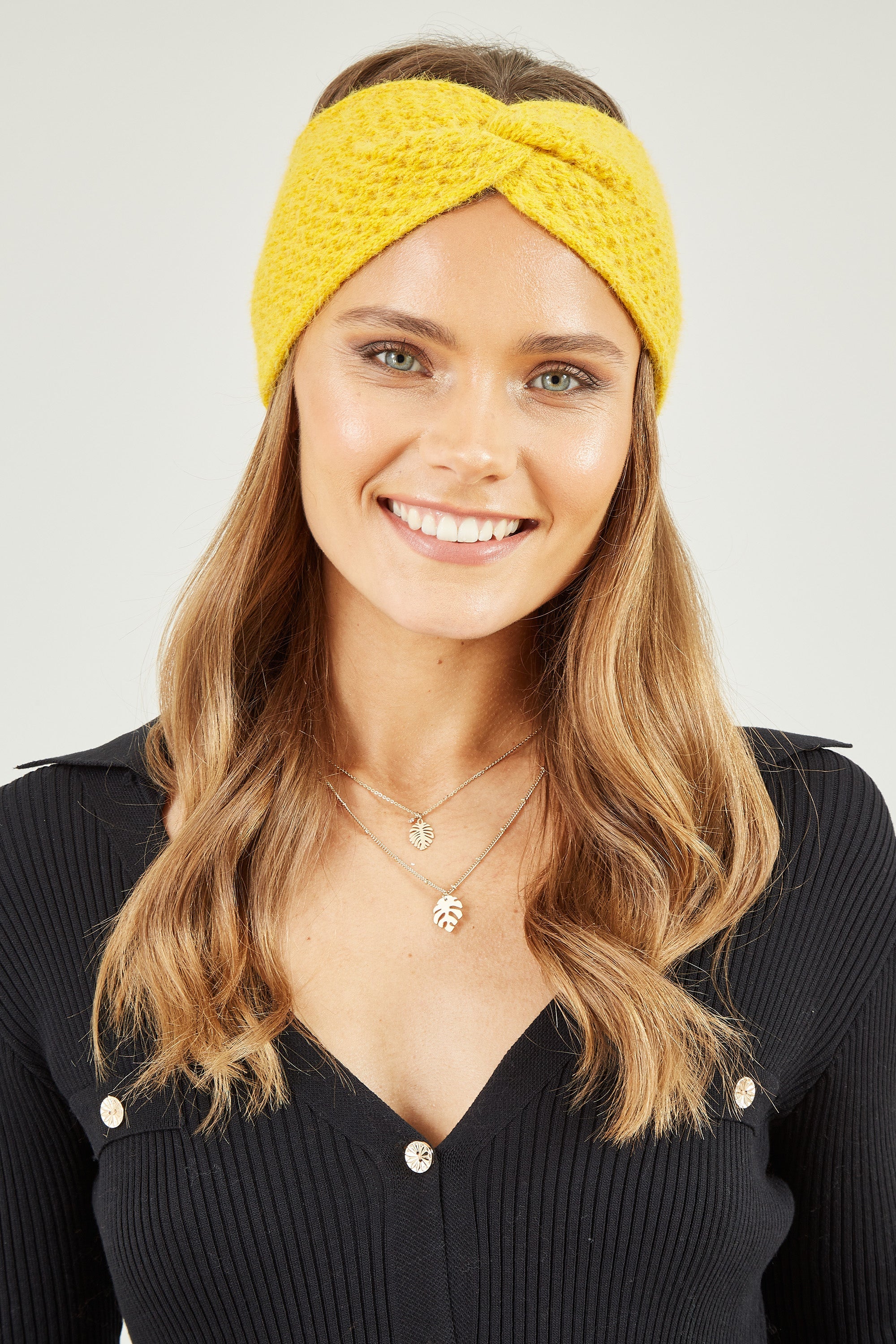 Yumi Mustard Knitted Twist Knot Headband