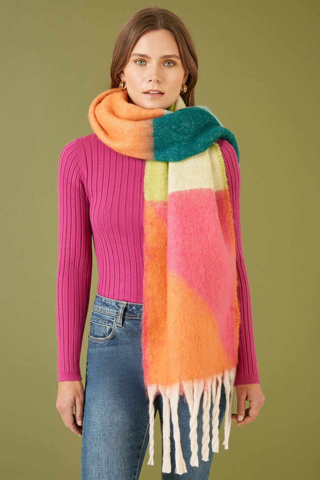 Yumi Multicolour Oversize Fluffy Scarf
