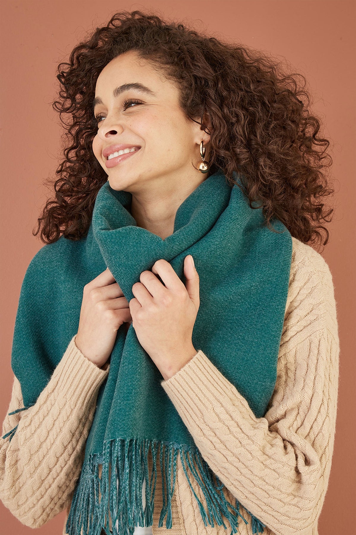 Yumi Blue Two Tone Scarf