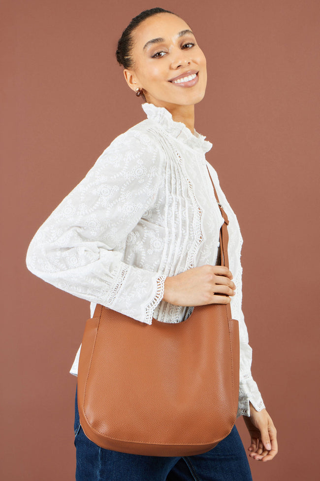 Yumi Brown Shoulder Bag With Detachable Inside Purse