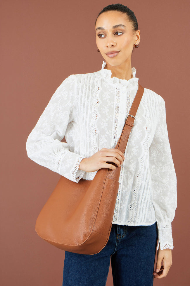 Yumi Brown Shoulder Bag With Detachable Inside Purse