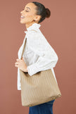 Yumi Stone Woven Shoulder Bag With Detachable Inside Purse