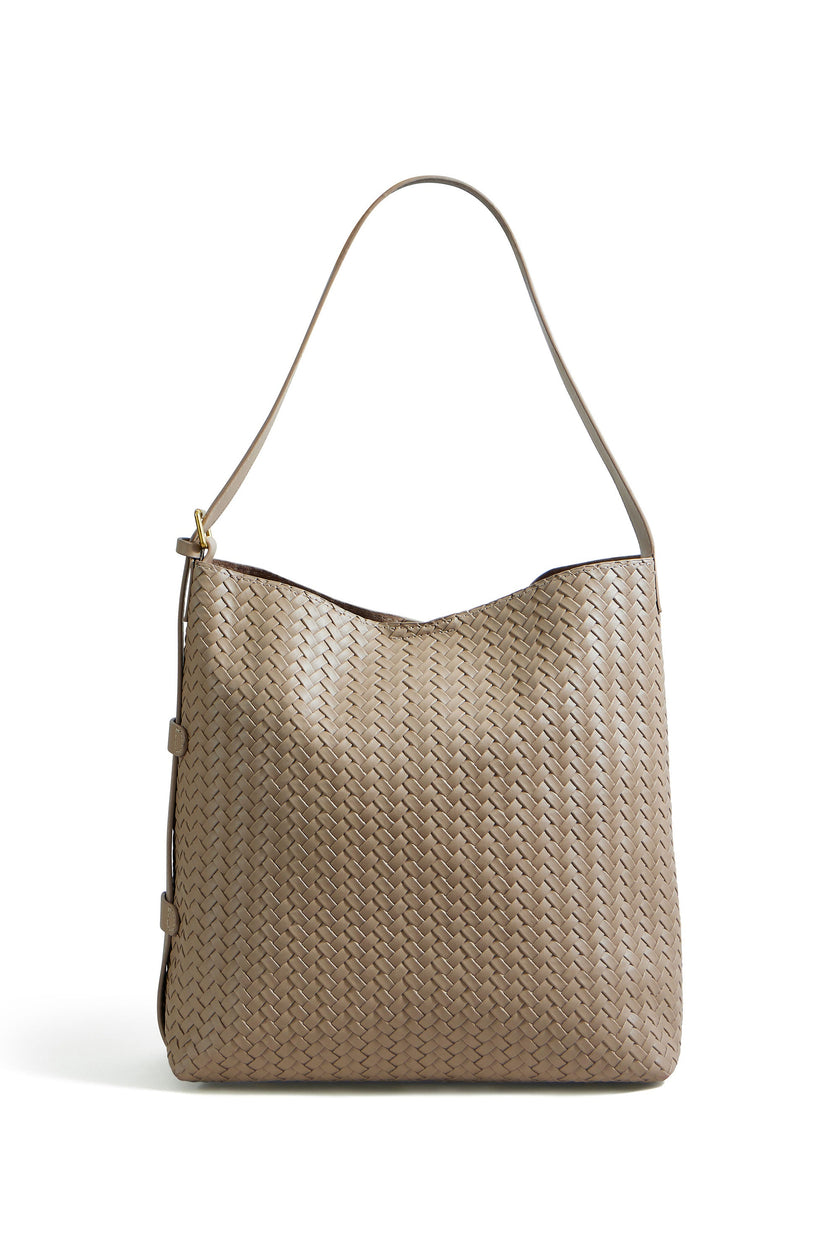 Yumi Stone Woven Shoulder Bag With Detachable Inside Purse