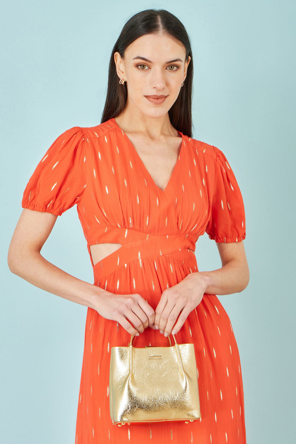 Yumi Gold Metallic Small Tote Bag