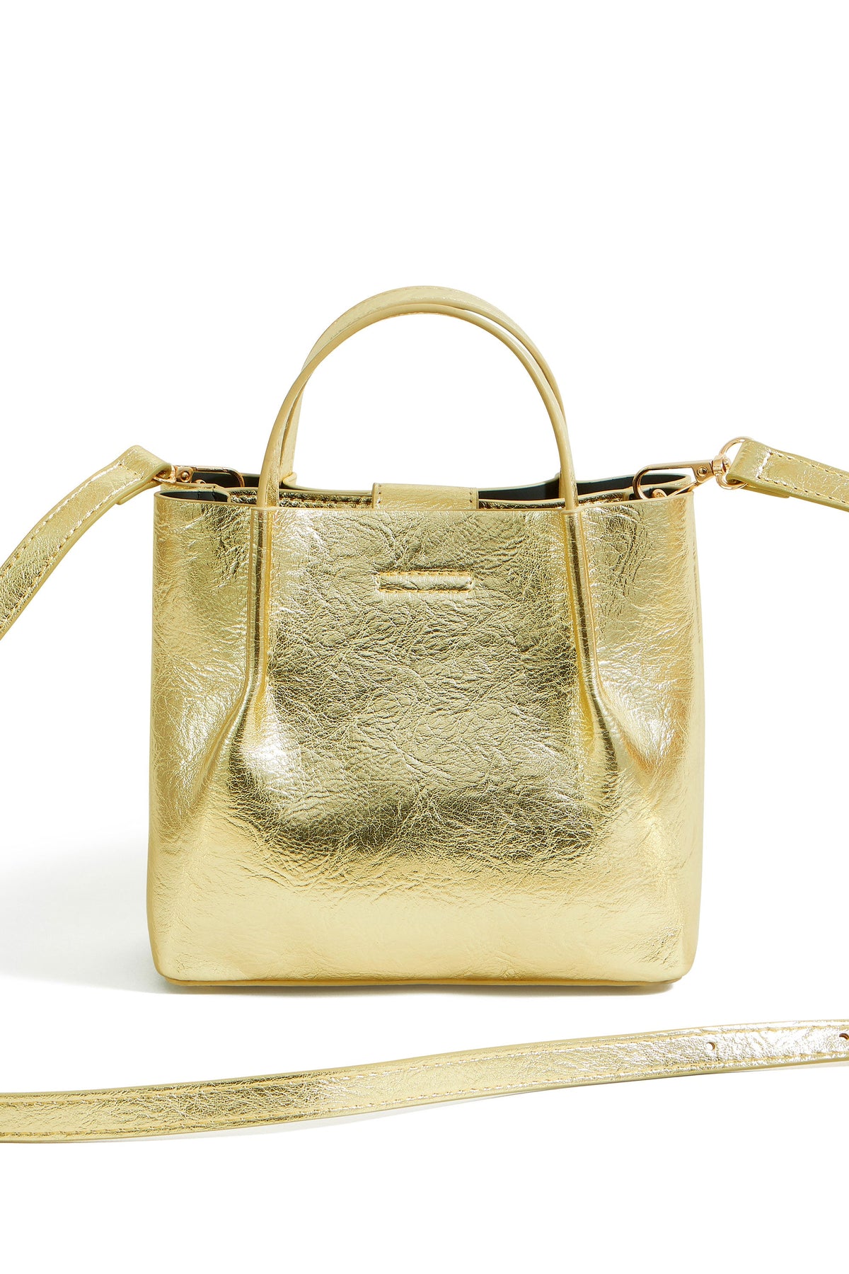 Borsa tote piccola Yumi color oro metallizzato