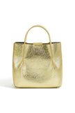 Borsa tote piccola Yumi color oro metallizzato