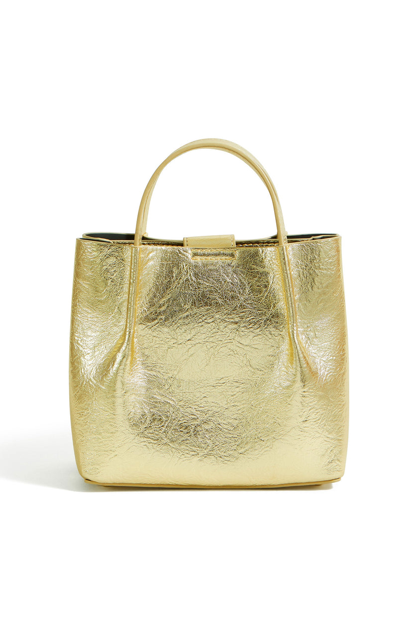 Borsa tote piccola Yumi color oro metallizzato