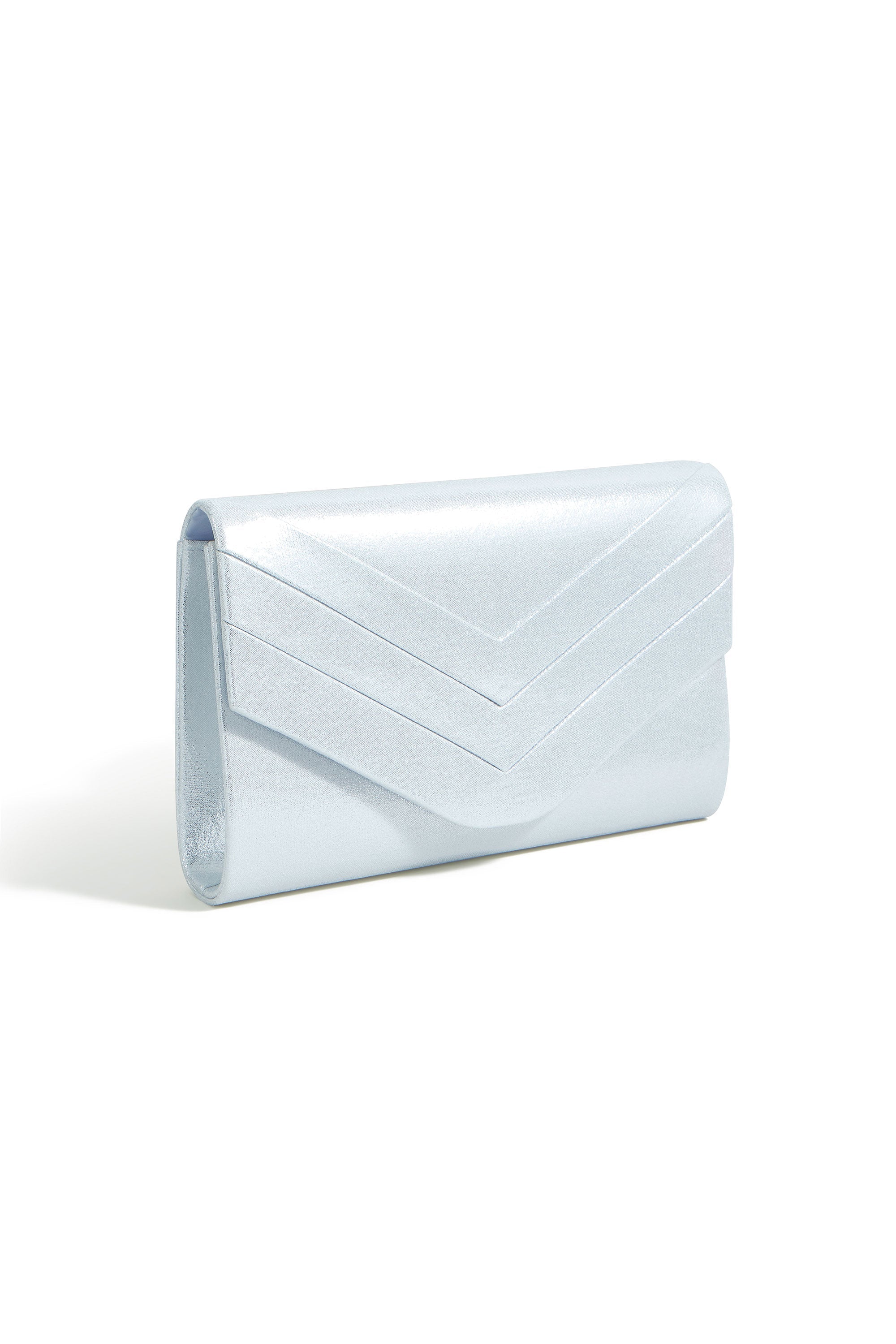 Yumi Silver Shimmer Envelope Clutch Bag