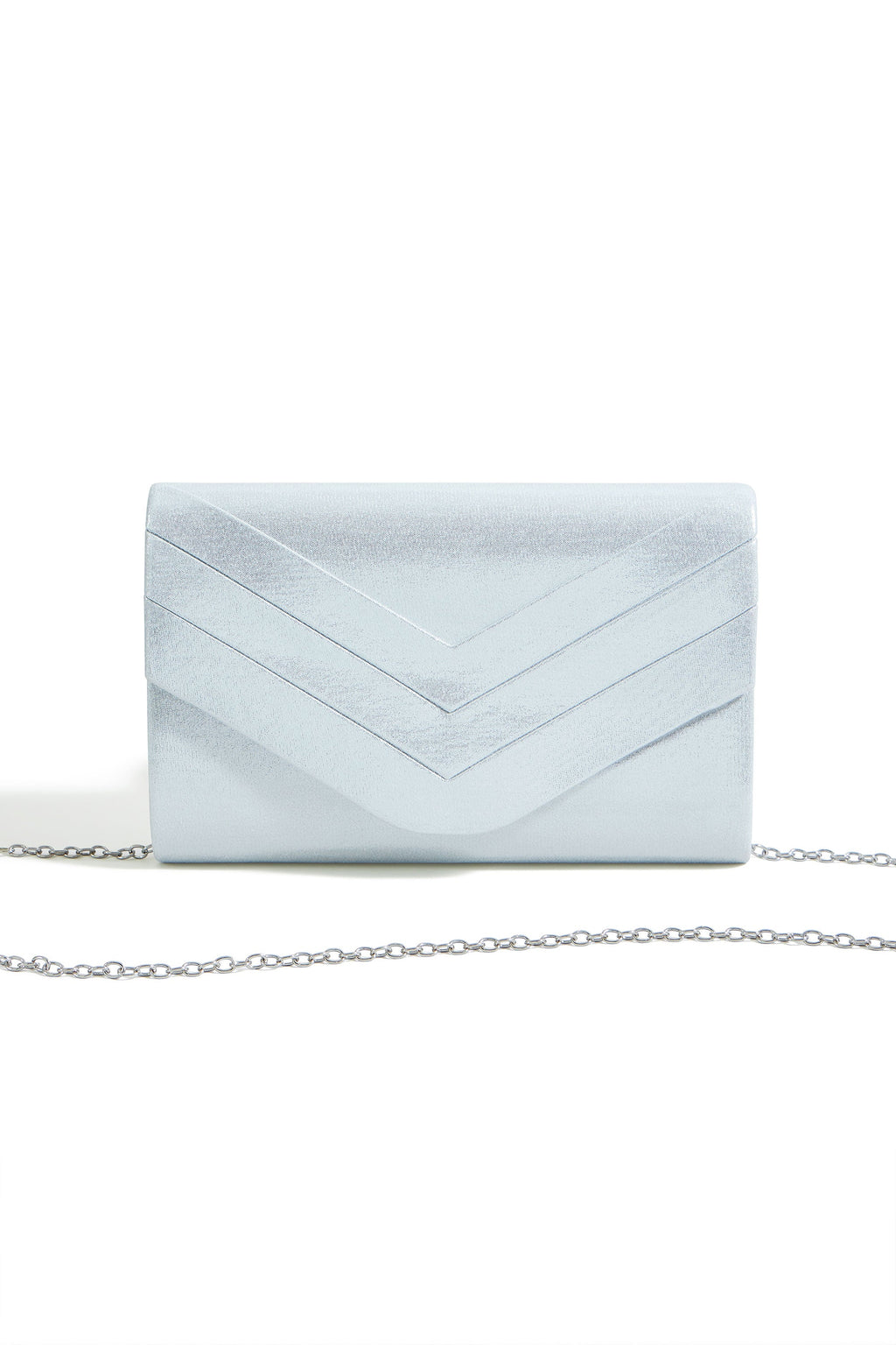 Yumi Silver Shimmer Envelope Clutch Bag