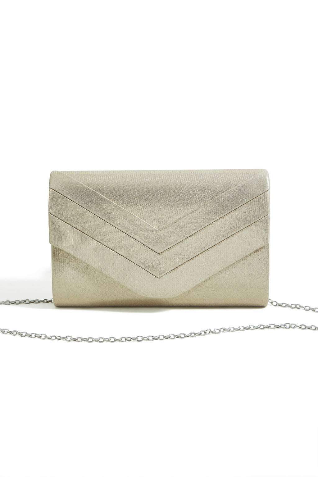 Yumi Gold Shimmer Envelope Clutch Bag